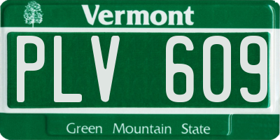 VT license plate PLV609