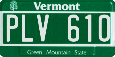 VT license plate PLV610