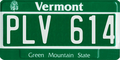 VT license plate PLV614