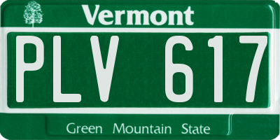 VT license plate PLV617