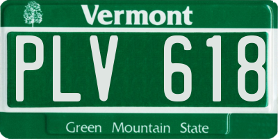 VT license plate PLV618