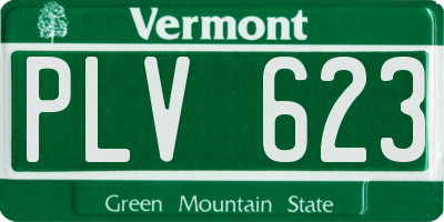 VT license plate PLV623