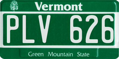 VT license plate PLV626