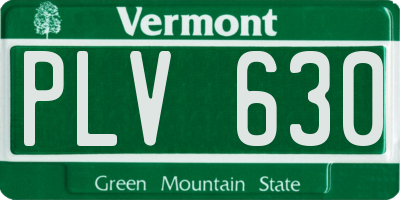 VT license plate PLV630