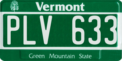 VT license plate PLV633