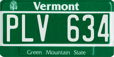 VT license plate PLV634