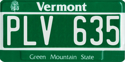 VT license plate PLV635