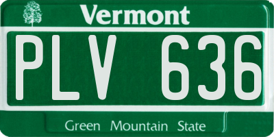 VT license plate PLV636