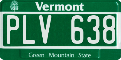 VT license plate PLV638