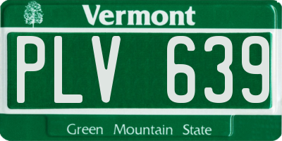 VT license plate PLV639