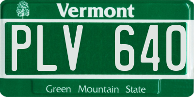 VT license plate PLV640