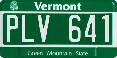 VT license plate PLV641