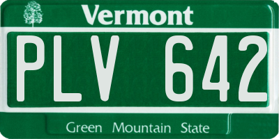 VT license plate PLV642
