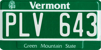 VT license plate PLV643