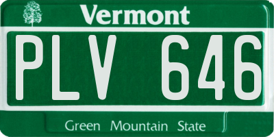 VT license plate PLV646