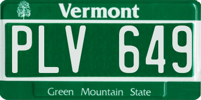 VT license plate PLV649