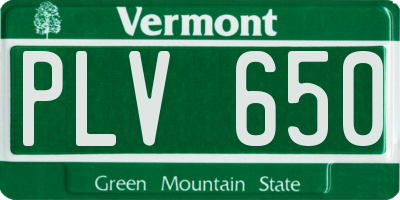 VT license plate PLV650