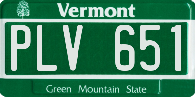 VT license plate PLV651