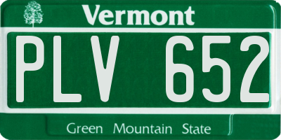 VT license plate PLV652
