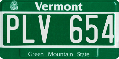 VT license plate PLV654