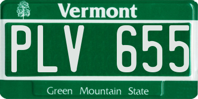 VT license plate PLV655
