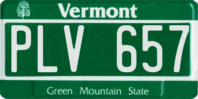 VT license plate PLV657