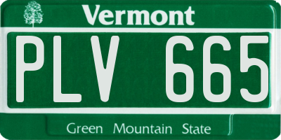 VT license plate PLV665