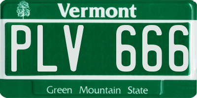 VT license plate PLV666