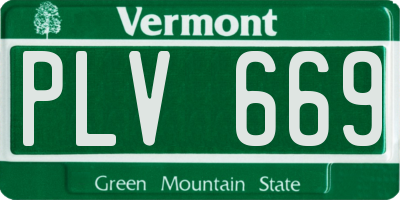 VT license plate PLV669