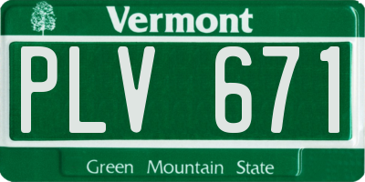 VT license plate PLV671