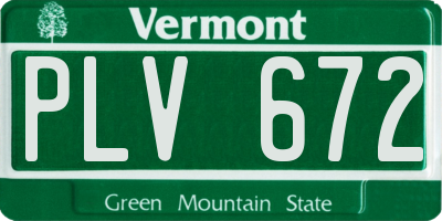 VT license plate PLV672