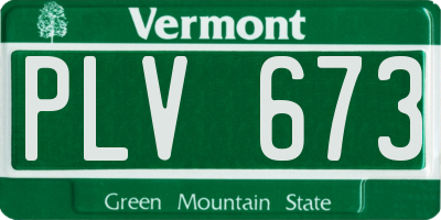 VT license plate PLV673