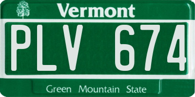 VT license plate PLV674