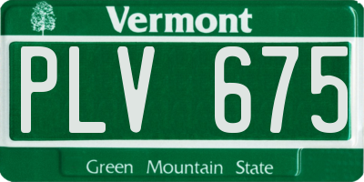 VT license plate PLV675