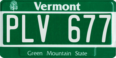 VT license plate PLV677