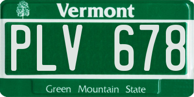 VT license plate PLV678