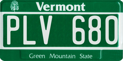 VT license plate PLV680