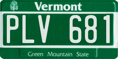 VT license plate PLV681
