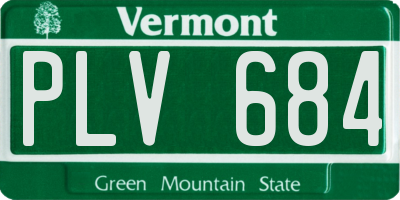 VT license plate PLV684