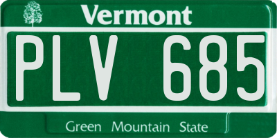VT license plate PLV685