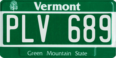 VT license plate PLV689