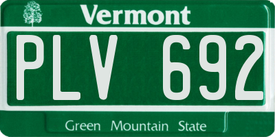 VT license plate PLV692