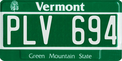 VT license plate PLV694