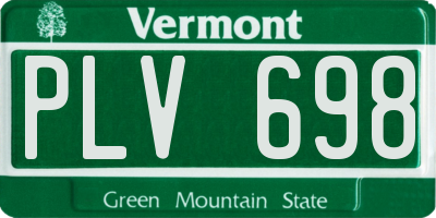 VT license plate PLV698