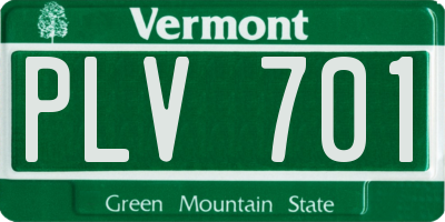 VT license plate PLV701