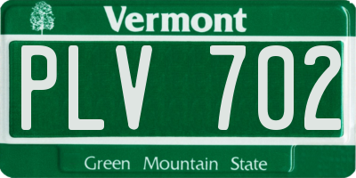 VT license plate PLV702
