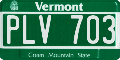 VT license plate PLV703