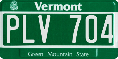 VT license plate PLV704