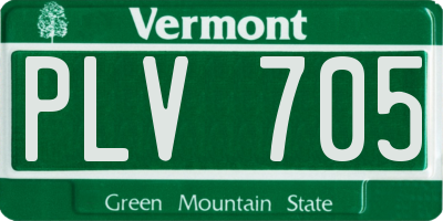 VT license plate PLV705