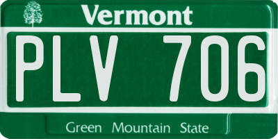 VT license plate PLV706